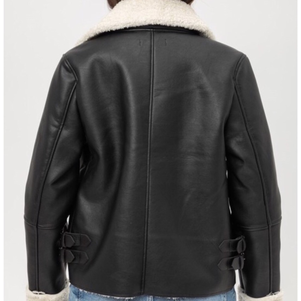 Faux Shearling Biker Jacket - Picture 3 of 5